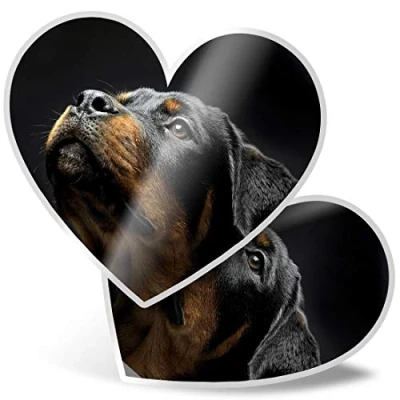 Image of 2 x Heart Stickers 15 cm Beautiful Rottweiler Dog Animals Pets Fun Decals for Laptops,Tablets,Luggage,Scrap Booking,Fridges, #8616