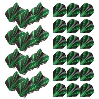 Image of WINMAU Prism Alpha Design Extra Thick dart flights 10 sets per pack (30 in total) (Black &amp; Green)
