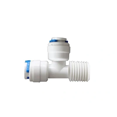 Image of T Fittings Push Fit, Thread Connectors for Water Filters Housing Filters, Reverse Osmosis Pipe Tubing 1/4&quot; 3/8&quot; (1/4&quot; Pushfit (L) x (Middle) (R))