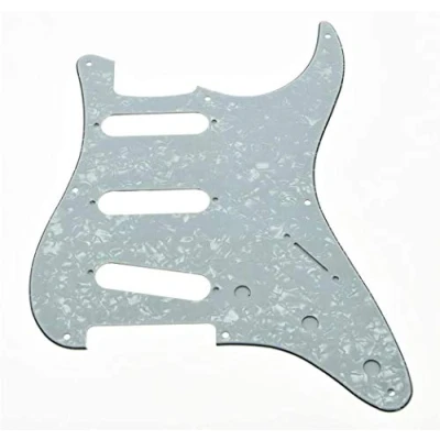 Image of Dopro 8 Hole Vintage Strat SSS Guitar Pickguard ST Scratch Plate for USA/Mexican FD White Pearl