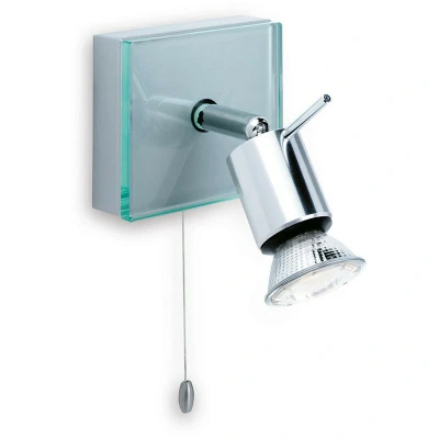 Image of Firstlight Aqua Modern Style Wall Spotlight with On/Off Pull Cord Aluminium