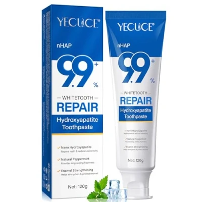 Image of Hydroxyapatite Toothpaste for Enamel Repair and Tooth Strengthening, Nano Remineralizing Toothpaste, Fluoride Free Gentle Whitening Paste Sensitive Teeth, Fresh Mint