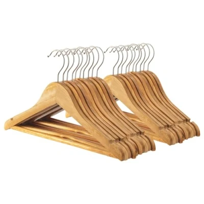 Image of Harbour Housewares Wooden Children&#039;s Hangers Brown Pack of 20