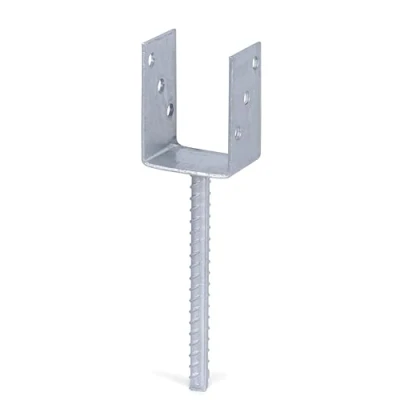 Image of U Shaped Post Anchor with Concrete Riffler Tool Steel Galvanised lichte Breite: 75 mm