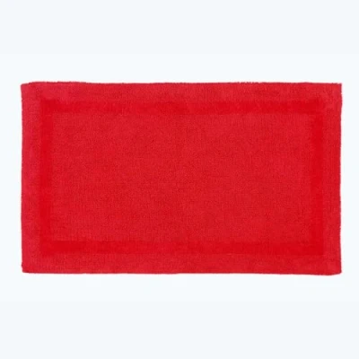 Image of HOMESCAPES Extra Large Bath Mat, Luxury 1600gsm Super Soft 100% Cotton, Reversible Bathroom Mats Non Slip, Washable, Absorbent, Quick Dry, Red Rug, 70 x 120 cm