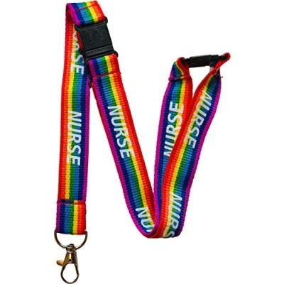 Image of 20mm Rainbow Nurse Lanyard with Triple (3 Point) Safety Breakaway