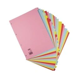 Image of Elba Card Dividers Europunched 160gsm A Z 20 Part A4 Assorted Ref 400021450