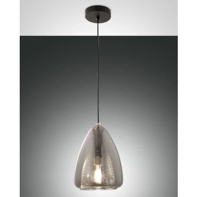 Image of Britton Dome Pendant Ceiling Lights Transparent Grey Glass, E27