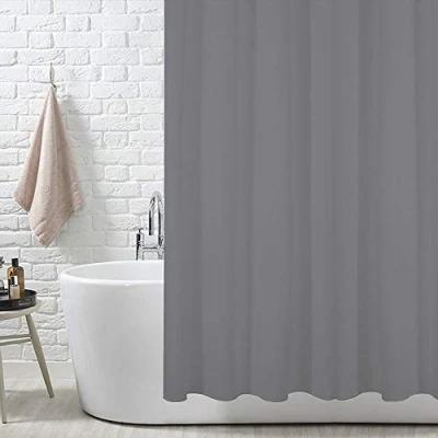 Image of ANSIO Shower Curtain for Bathroom Mould and Mildew Resistant Charcoal Grey, 180 x 200 cm (71 71 Inch) Water Repellant Fabric 100% Polyester