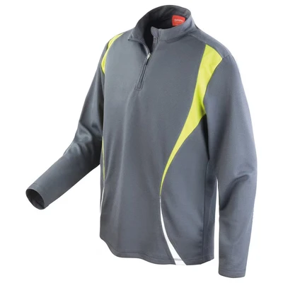 Image of Spiro Men&#039;s Trial Training Tops Charcoal/Lime/White, X Large