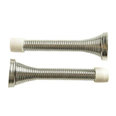 Image of Forge 80mm Spring Door Stop with Chrome Finish (Pack of 2)