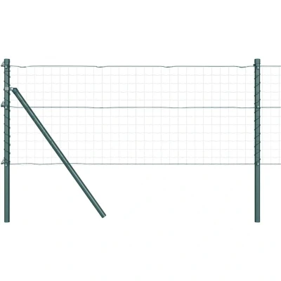 Image of vidaXL Fence Posts 13 pcs Green Ø32 mm 100 cm Galvanised Steel