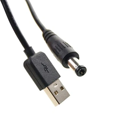 Image of Ex Pro 1.5m USB to 5 V DC Power Cable, Type A 5.5 x 2.1mm Barrel Jack Connector, compatible with Speakers, Hubs, Portable Hard Drives, and more