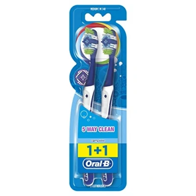 Image of Oral B Complete 5 Way Clean Manual Toothbrush Medium, 2 Pieces