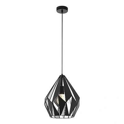 Image of EGLO Carlton hanging light black silver Ø 31 cm