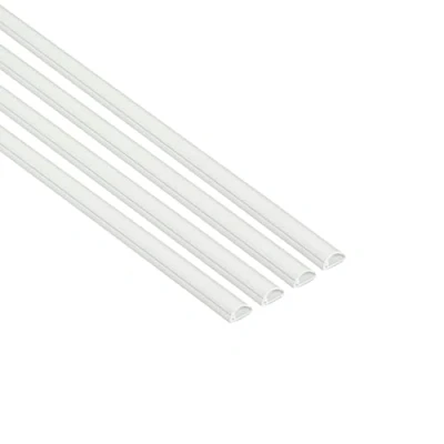 Image of D Line Micro Cable Trunking 4 Pack, Half Round Cover, Paintable, Self Adhesive Wire Speaker Hider, Management 4x 16mm (W) x 8mm (H) 1 meter Lengths (4 Meter) White
