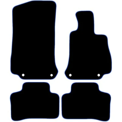 Image of Carsio Carpet Car Mats For Mercedes Benz GLC 2015+ Onwards Tailored Fit Floor Mat Set Complete Accessory Black Custom Fitted All Weather, Anti Slip Backing &amp; Blue Trim