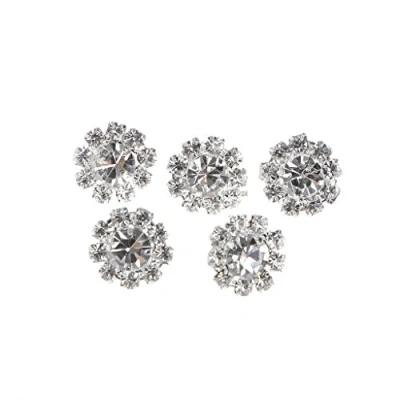 Image of Xuniu 5 Pieces 12mm Round Rhinestone Shank Button Sewing Craft Embellishment DIY