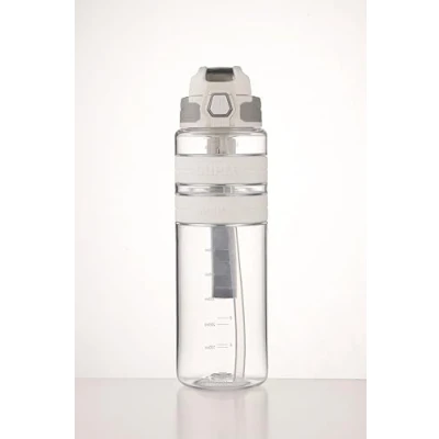 Image of Sports Water Bottle, BPA FREE Tritan Plastic, Leak Proof Bottle With Filter, Flip Top, Cup, Drink Bottles (White, 500ml)