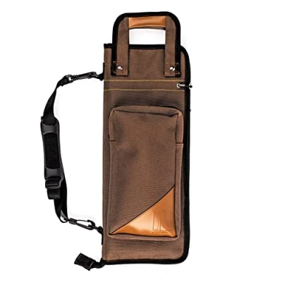 Image of ProMark Drum Stick Bag Transport Deluxe Drumstick Holder Sticks Made from Weatherproof Ballistic Nylon and Synthetic Leather Mounts to Tom