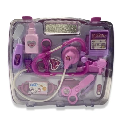 Image of SDMAX Kids Pretend to Play Role Doctor Vet Set Toys Nurse Girl/Boy Medical Carry Case Deal on Children Gift, Durable And Sturdy, Educational Fun (Pink)