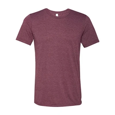 Image of Canvas Mens Triblend Crew Neck Plain Short Sleeve T Shirt (S) (Maroon Triblend)