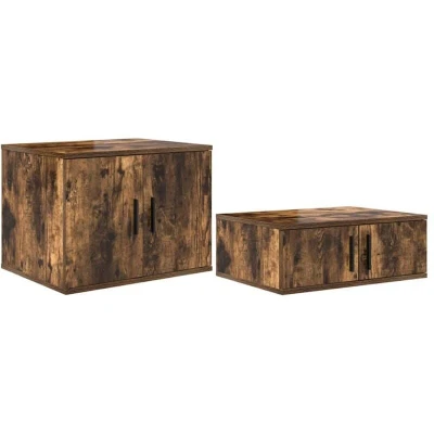 Image of vidaXL Storage Cabinet in Smoked Oak 103x41x40 cm Made from Engineered Wood