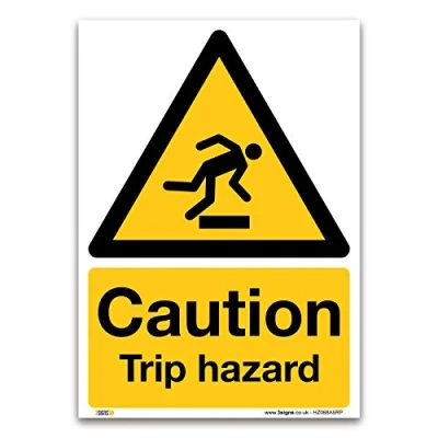 Image of Caution Trip Hazard Sign A5 1mm Rigid Plastic &amp; Slip Safety
