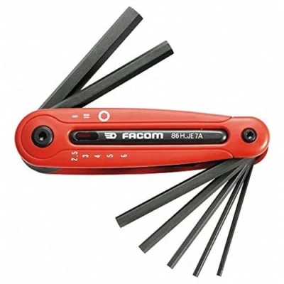 Image of FACOM 86H.JE7A Series 86H Hexagon Keys On Sleeve, 2.5 3.0 4.0 5.0 6.0 8.0 10.0 mm Size