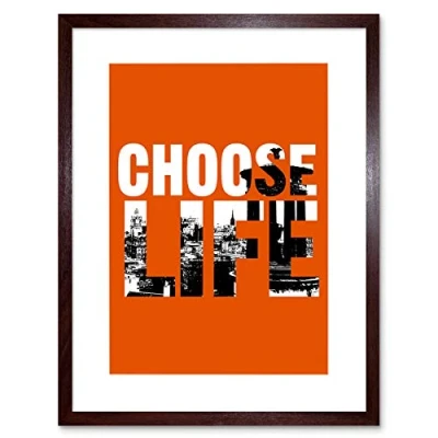 Image of Wee Blue Coo Quote Choose Life Trainspotting Edinburgh Framed Wall Art Print