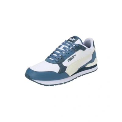 Image of PUMA Unisex ST Runner V4 L Sneaker, White Creamy Vanilla Blue Horizon Gray Skies, 3.5 UK