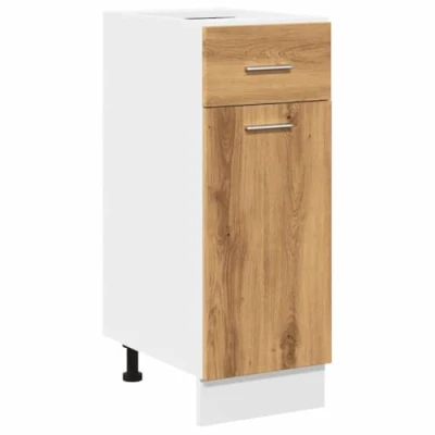 Image of vidaXL drawer bottom cabinet artisan oak kitchen unit engineered wood storage furniture includes 1 drawer/2 compartments