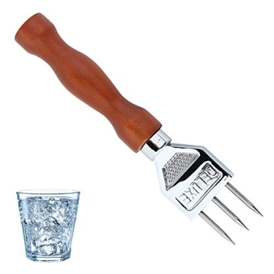 Image of Jeffergarden ice axe chisel stainless steel with wooden handle removal pick crushed chipper tool kitchen bar ware bartender reusable accessories