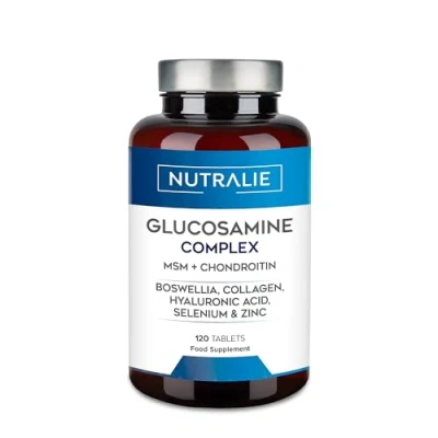 Image of Glucosamine and Chondroitin High Strength Complex MSM, Collagen, Hyaluronic Acid Boswellia Maintain Normal Bones Sulphate 1500 mg 120 Tablets NUTRALIE