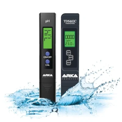 Image of ARKA myAQUA Set pH Meter &amp; TDS/EC Perfectly Calibrated for Aquariums, Pools, Ponds Drinking Water. Ideal Precise Water Quality Measurements