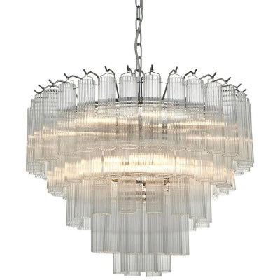 Image of Toulouse 12 Light Multi Arm Lamp Ceiling Pendant Bright Nickel