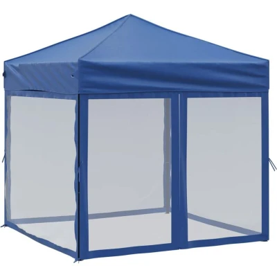 Image of vidaXL Folding Party Tent with Sidewalls Blue 2x2 m