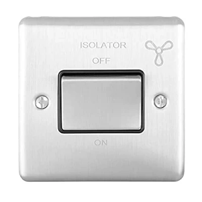 Image of Enhance Decorative Fan Switch Satin Stainless Finish With Black Trim