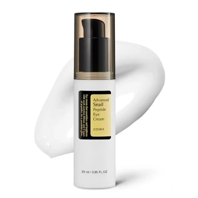 Image of COSRX Advanced Snail Peptide Eye Cream with 73.7% Mucin + 2% Niacinamide, 0.85 fl.oz / 25ml Brightening Night for Fine Lines &amp; Dark Circles, Korean Skin Care, Not Tested on Animals