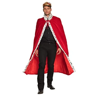 Image of Boland Royal Deluxe Cape 140 cm Red Unisex Costume Accessory, Perfect for Carnival, Cosplay, and Theme Parties