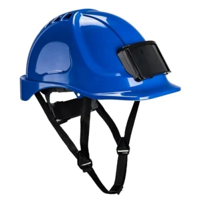 Image of Portwest PB55 Vented Hard Hat Helmet with Badge ID Colour=Blue
