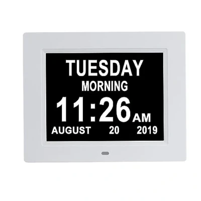 Image of Newest 8 Alarms Digital Clock, Extra Large Display Day Calendar Clock with Non Abbreviated &amp; Month Alarm Clocks for Seniors Impaired Vision Dementia Elderly Alzheimer