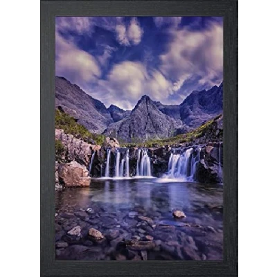 Image of Black Panoramic Picture Frame Photo Poster Real Wood 750mm x 500mm