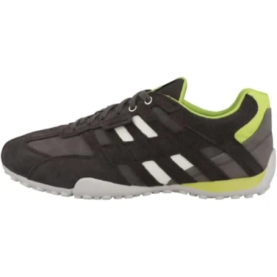 Image of Geox Men&#039;s Uomo Snake A Sneaker, Graphite Lime Green, 9 UK
