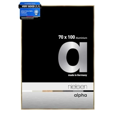Image of nielsen Alpha Photo Frame 70x100cm Aluminium Picture Frame, Amber with Protective Float Glass and Push Turn Clips Brushed
