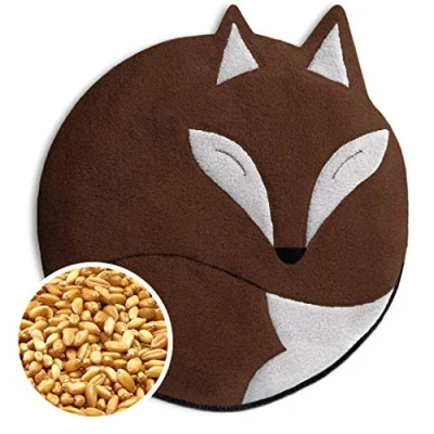 Image of Leschi Wheat Bag microwavable, unscented/Heat Pack for Stomach and Lower Back/Animal: Fox Luca, Brown