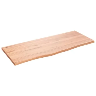 Image of vidaXL Solid Oak Wood Wall Shelf Light Brown Finish, Versatile Mounted Storage Unit for Office, Living Room, Bedroom, Kitchen Handmade with Live Edge, Varnished