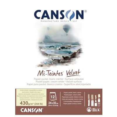 Image of CANSON Pastel Paper, White, 9.4x12.6&#039;&#039; 24x32cm