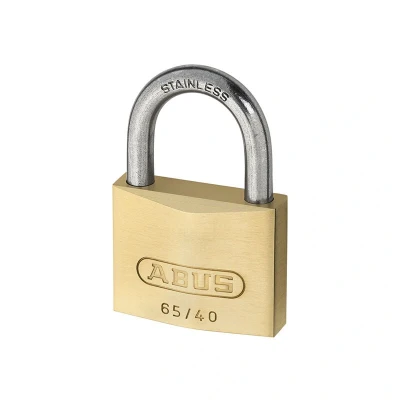 Image of ABUS 42406 Stainless Steel Shackle Brass Padlock with 6504 Alike Keyed