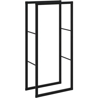 Image of vidaXL Firewood Rack Black 55x30x116 cm Steel
